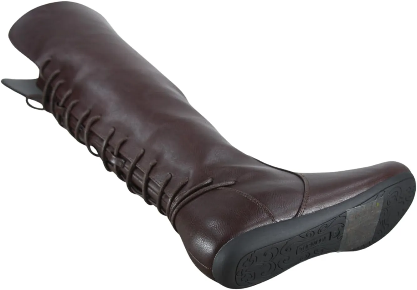 TOP Moda Night-76 Women's Mid Calf Round Toe Buckle Slouched Flat Boots
