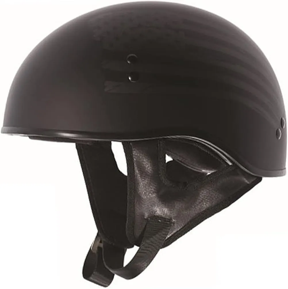 TORC T55 Spec-Op Half Helmet with 'Flag” Graphic (Flat Black, X-Small)