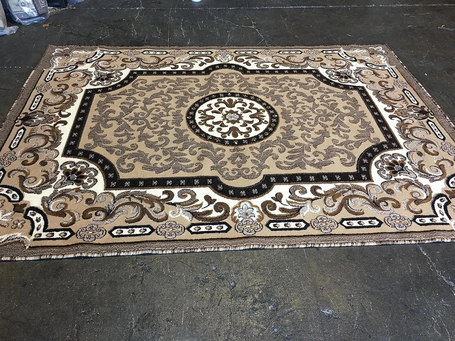 Traditional Persian Area Rug Kingdom Berber Beige Design D123 (8 feet X 10 feet)
