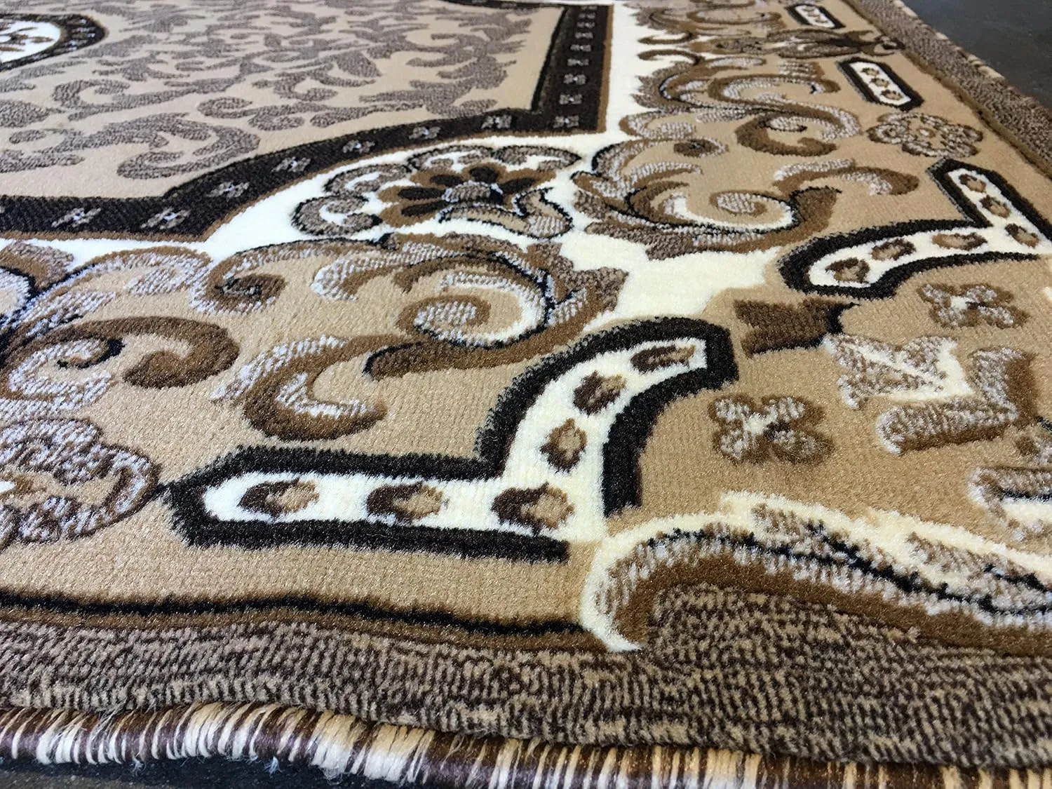 Traditional Persian Area Rug Kingdom Berber Beige Design D123 (8 feet X 10 feet)