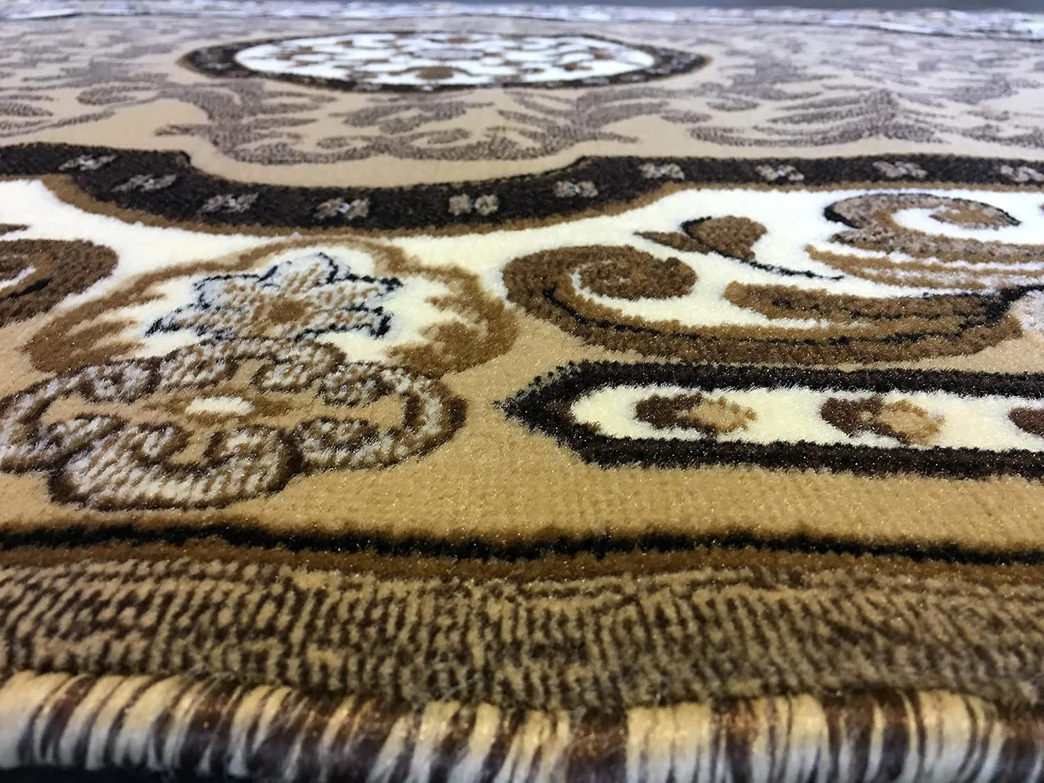 Traditional Persian Area Rug Kingdom Berber Beige Design D123 (8 feet X 10 feet)