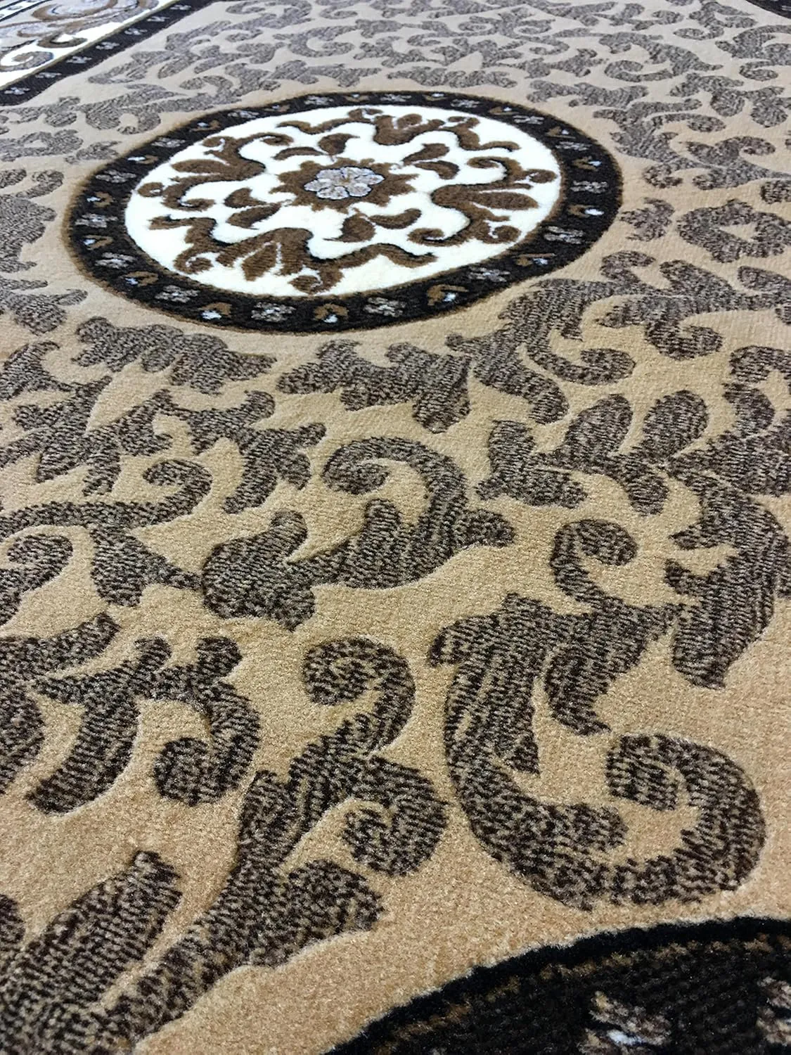 Traditional Persian Area Rug Kingdom Berber Beige Design D123 (8 feet X 10 feet)