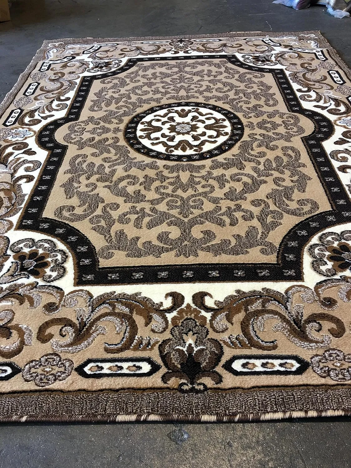 Traditional Persian Area Rug Kingdom Berber Beige Design D123 (8 feet X 10 feet)