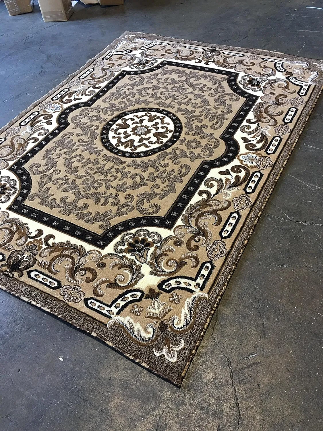 Traditional Persian Area Rug Kingdom Berber Beige Design D123 (8 feet X 10 feet)