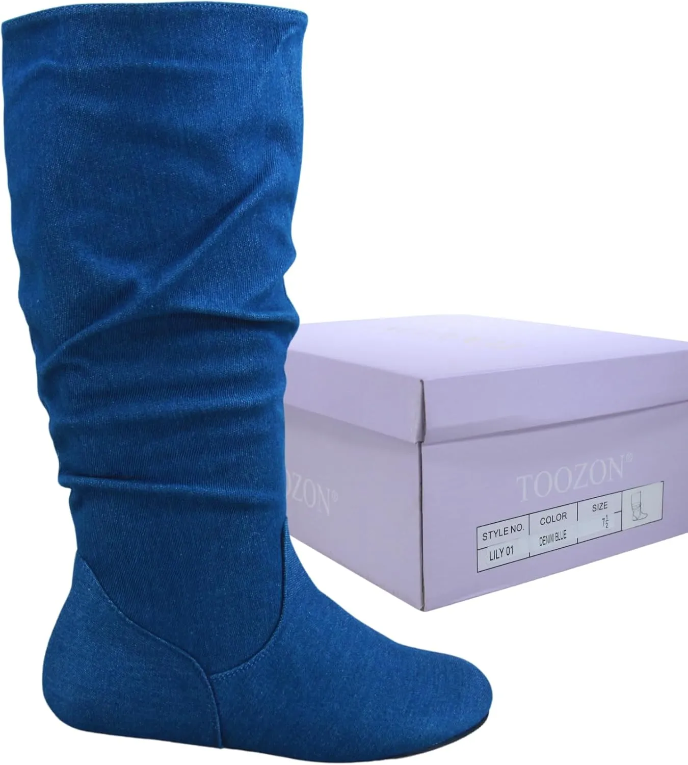 TZ Lily-01 Women's Pull Up Closed Round Toe Flat Heel Slouchy Mid-Calf Casual Boots