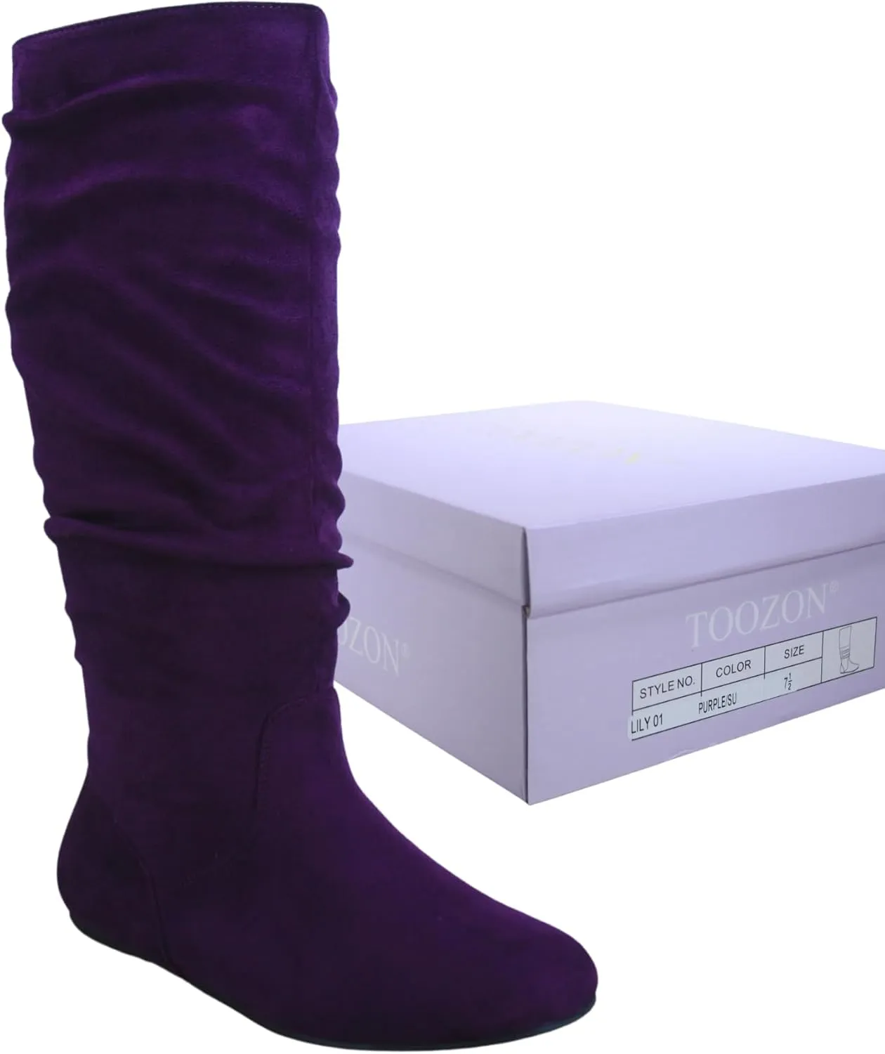 TZ Lily-01 Women's Pull Up Closed Round Toe Flat Heel Slouchy Mid-Calf Casual Boots