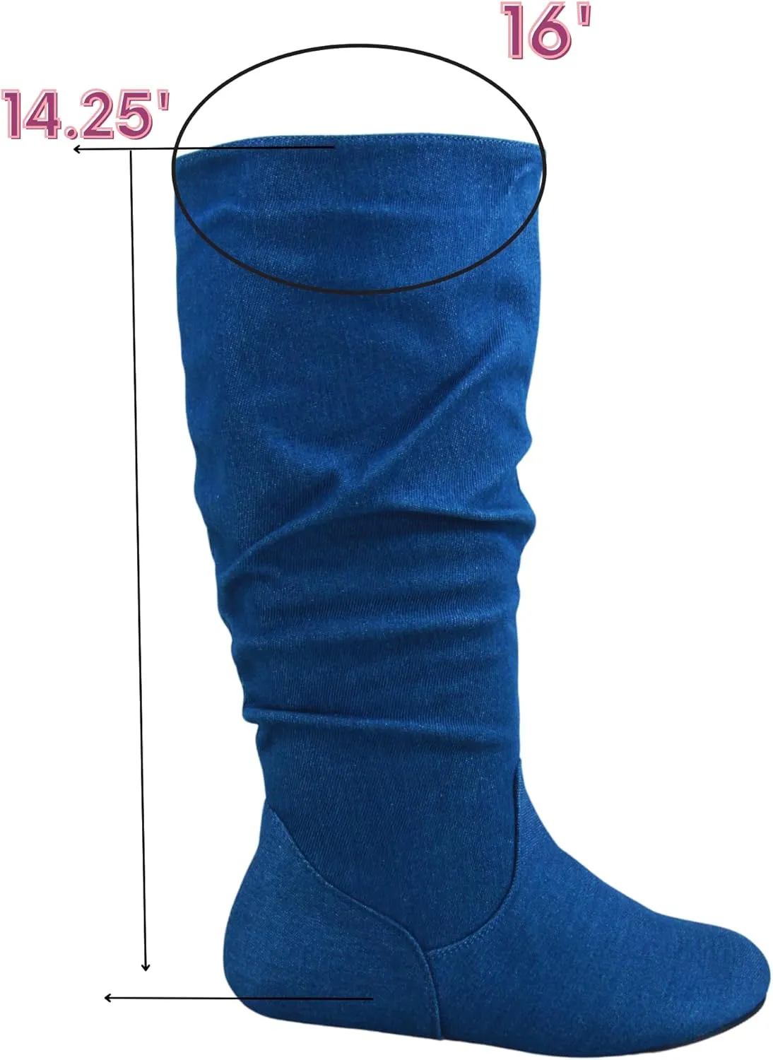 TZ Lily-01 Women's Pull Up Closed Round Toe Flat Heel Slouchy Mid-Calf Casual Boots
