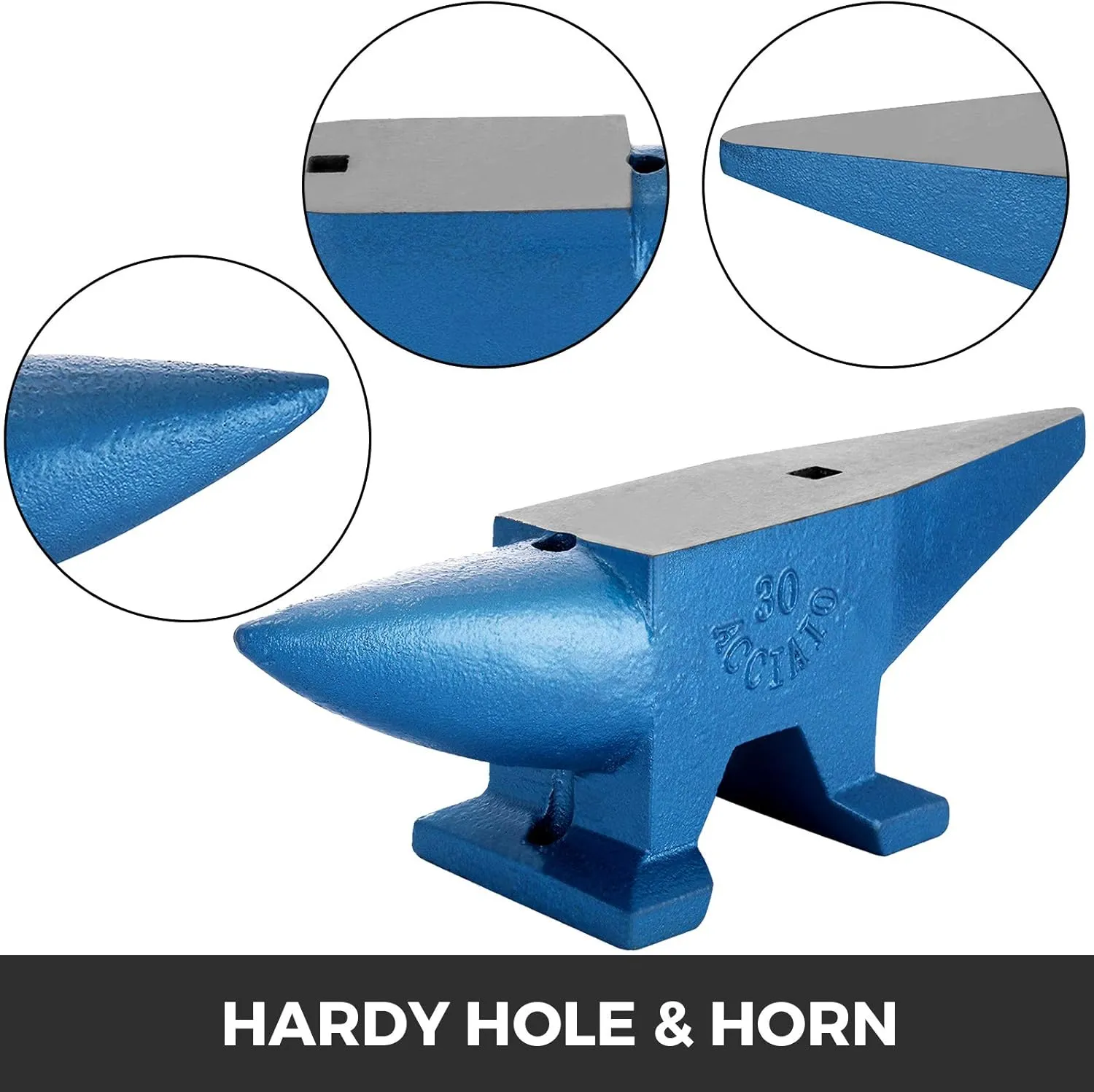 Vevor Single Horn Anvil 66Lbs Cast Steel Anvil Blacksmith For Sale Forge Tools and Equipment Anvil Rugged Round Horn Anvil Blacksmith Jewelers Metalsmith Blacksmith Tool