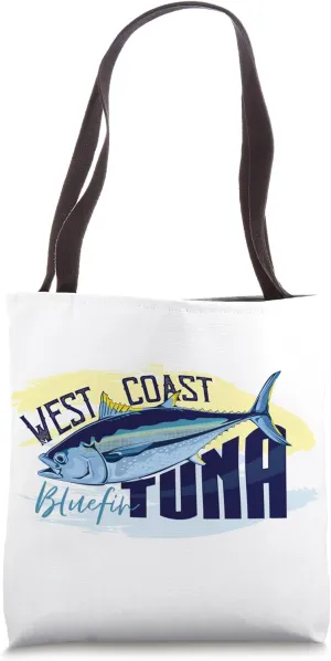 West Coast Bluefin Tuna - Coastal Fishing Tee for Anglers Tote Bag