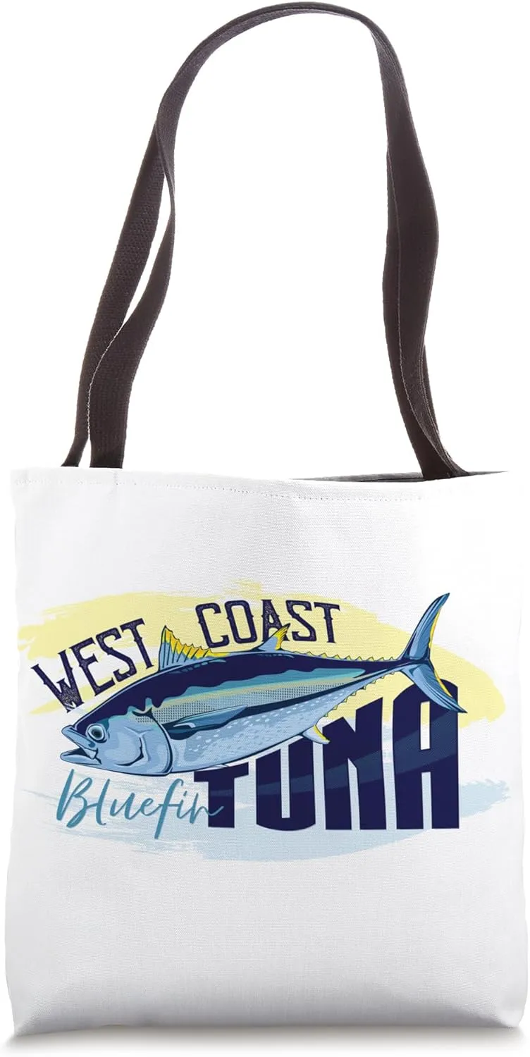 West Coast Bluefin Tuna - Coastal Fishing Tee for Anglers Tote Bag