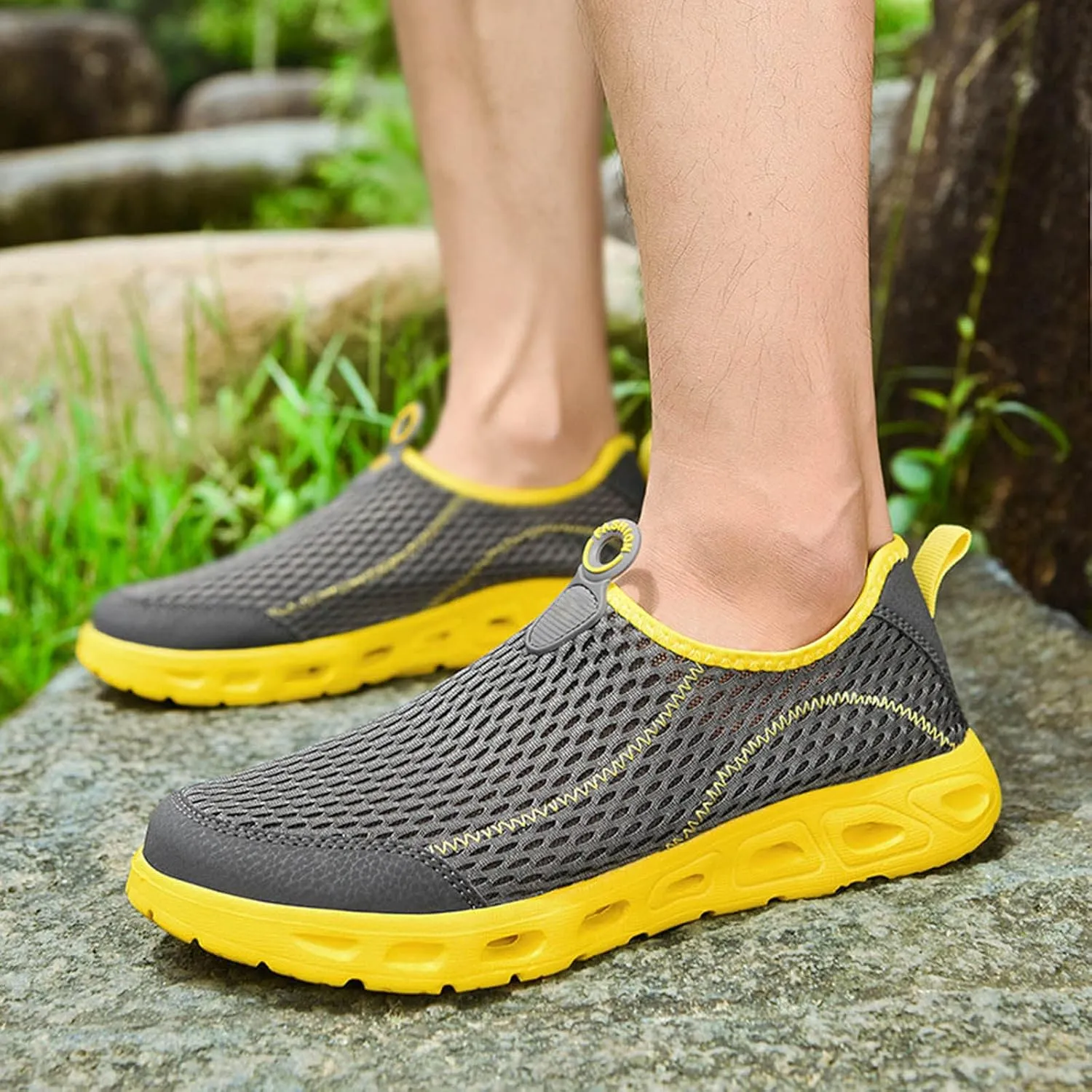Wide Walking Shoes for Men Casual Sneaker Mesh Breathable Walking Shoe Comfortable & Light-Weight Stretch Shoes