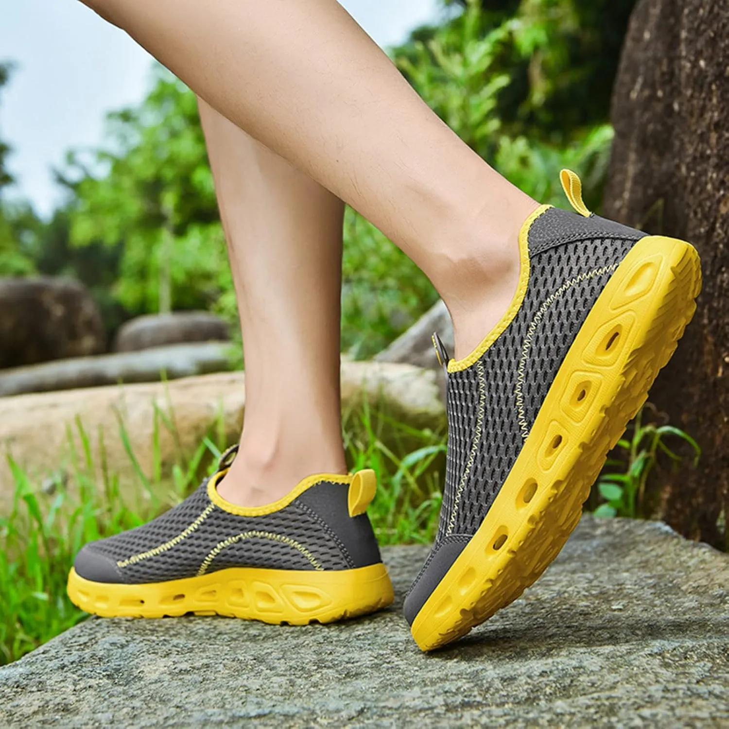 Wide Walking Shoes for Men Casual Sneaker Mesh Breathable Walking Shoe Comfortable & Light-Weight Stretch Shoes