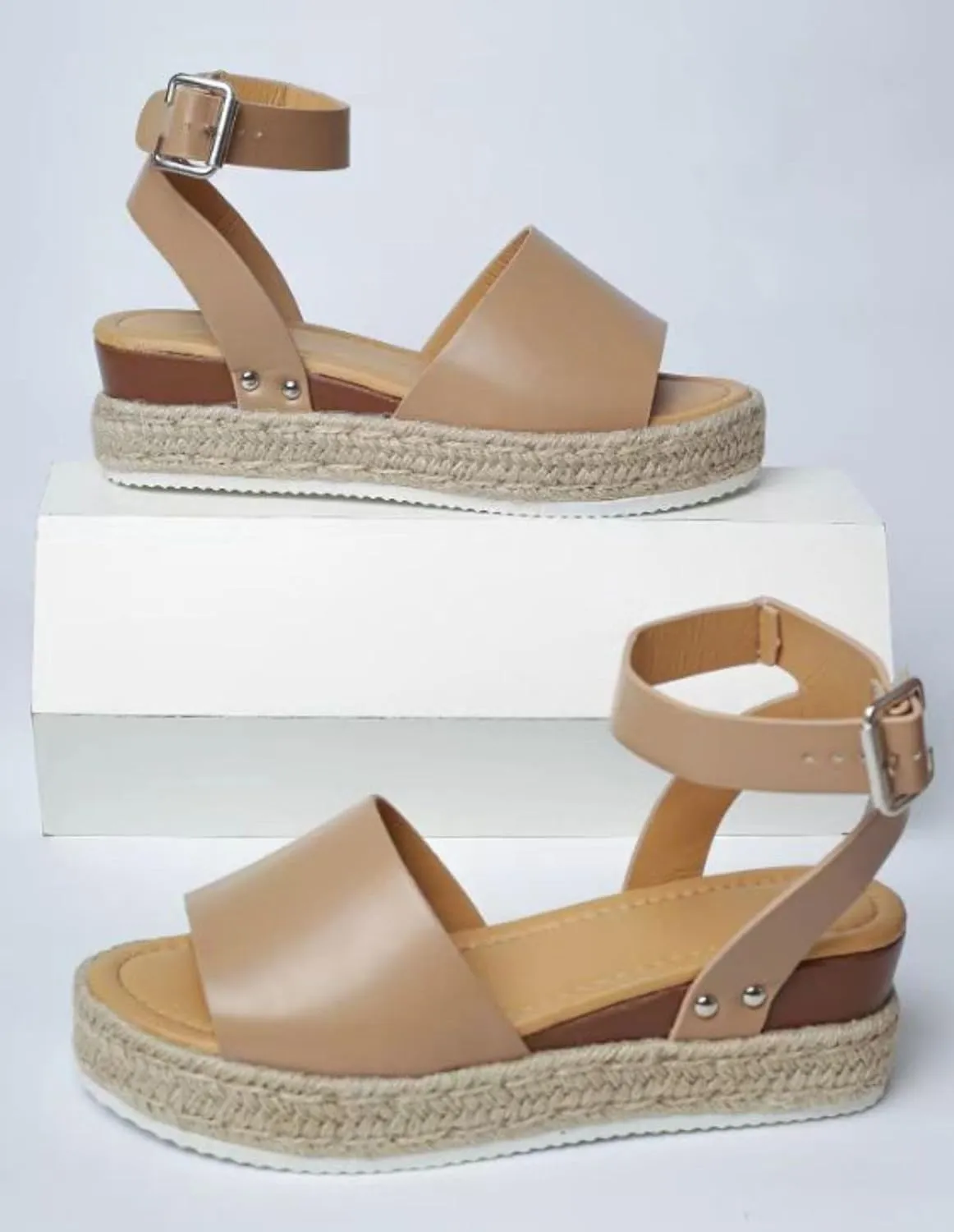Women Open Toe Ankle Strap Platform Espadrille Sandal Comfortable Sandals for Wedge Flat Dressy Casual High Heels Slippers Summer Beach Shoes Buckle Sandals, Arch Support Walking Flats 2025