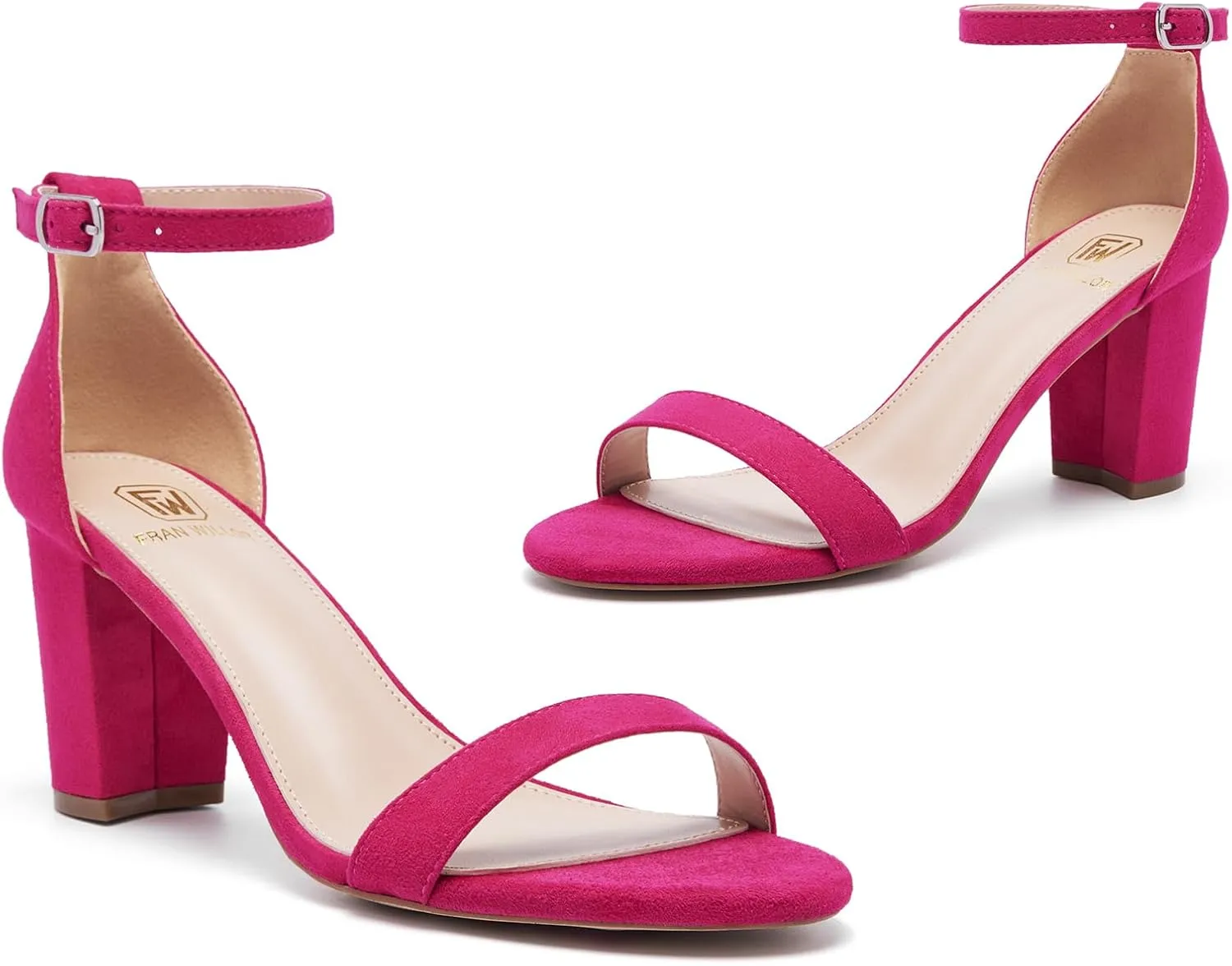 Women Open Toe Low Chunky Short Heels Ankle Strap Block Heel Sandals Party Dress Wedding Pump Shoes