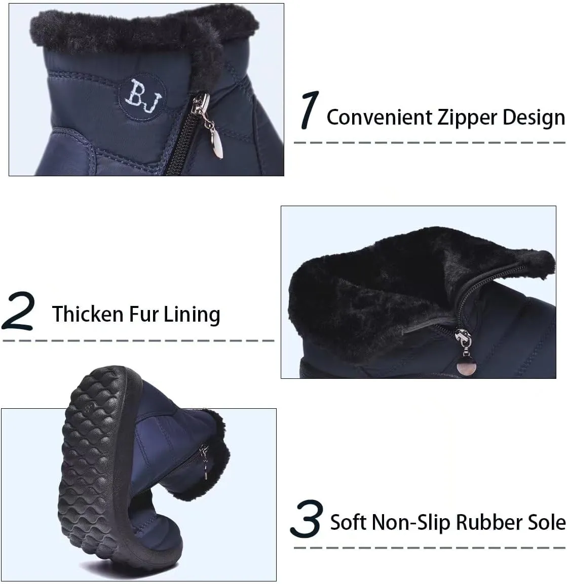 Women Winter Snow Boots Warm Ankle Boots Anti-Slip Waterproof Winter Shoes Slip On Booties Sneakers