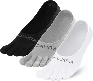 Women's 3 Pack Low Cut Invisible Non-Slip Ankle Socks, Modern Coolmax Toe Socks, Small/Medium/Large, 3 Count