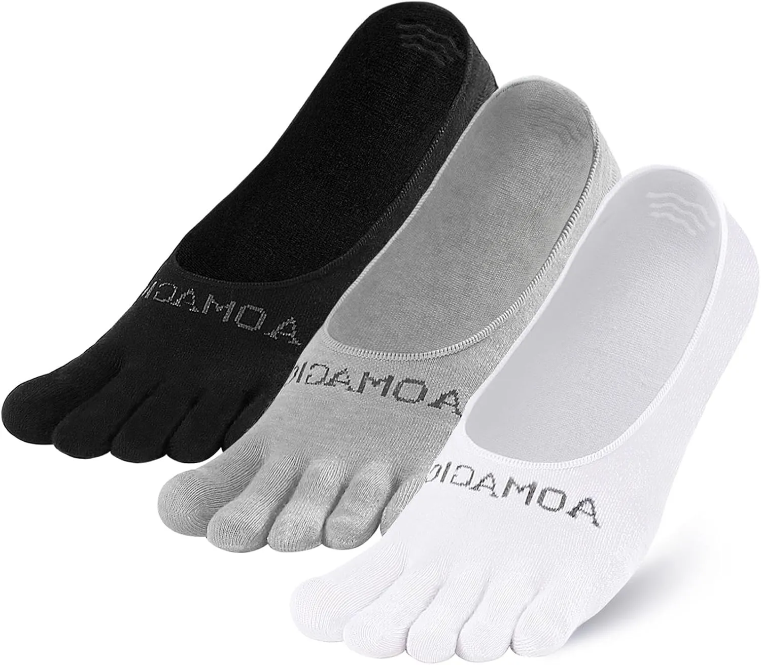 Women's 3 Pack Low Cut Invisible Non-Slip Ankle Socks, Modern Coolmax Toe Socks, Small/Medium/Large, 3 Count