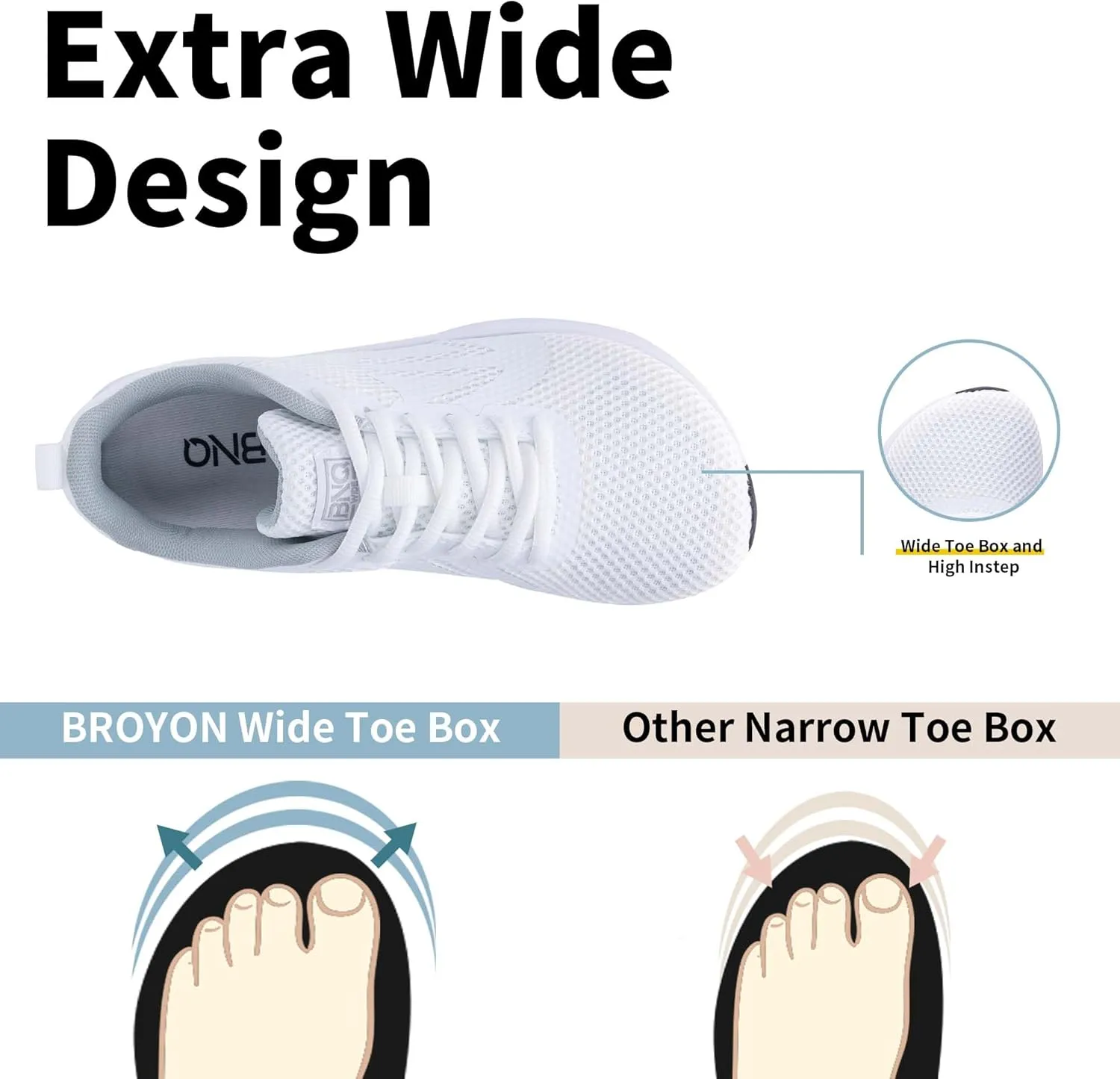 Womens Arch Support Walking Shoes Wide Toe Box Orthotic Sneakers Tennis Shoes for Plantar Fasciitis Pain Relief, Size 6-11