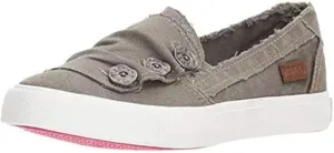 Women's Canvas Casual Buttons Flats Shoes Slip-on Round Toe Breathable Comfortable Lightweight Ballet Low Top Lazy Walking Shoes