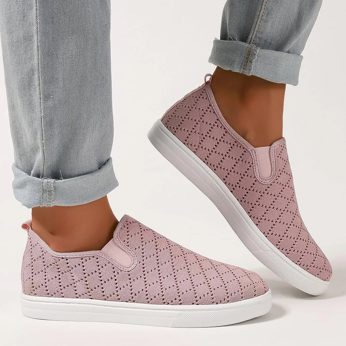 Women's Casual Slip On Sneaker Comfort Breathable Walking Loafer Flats Low Top Canvas Fashion Sneakers