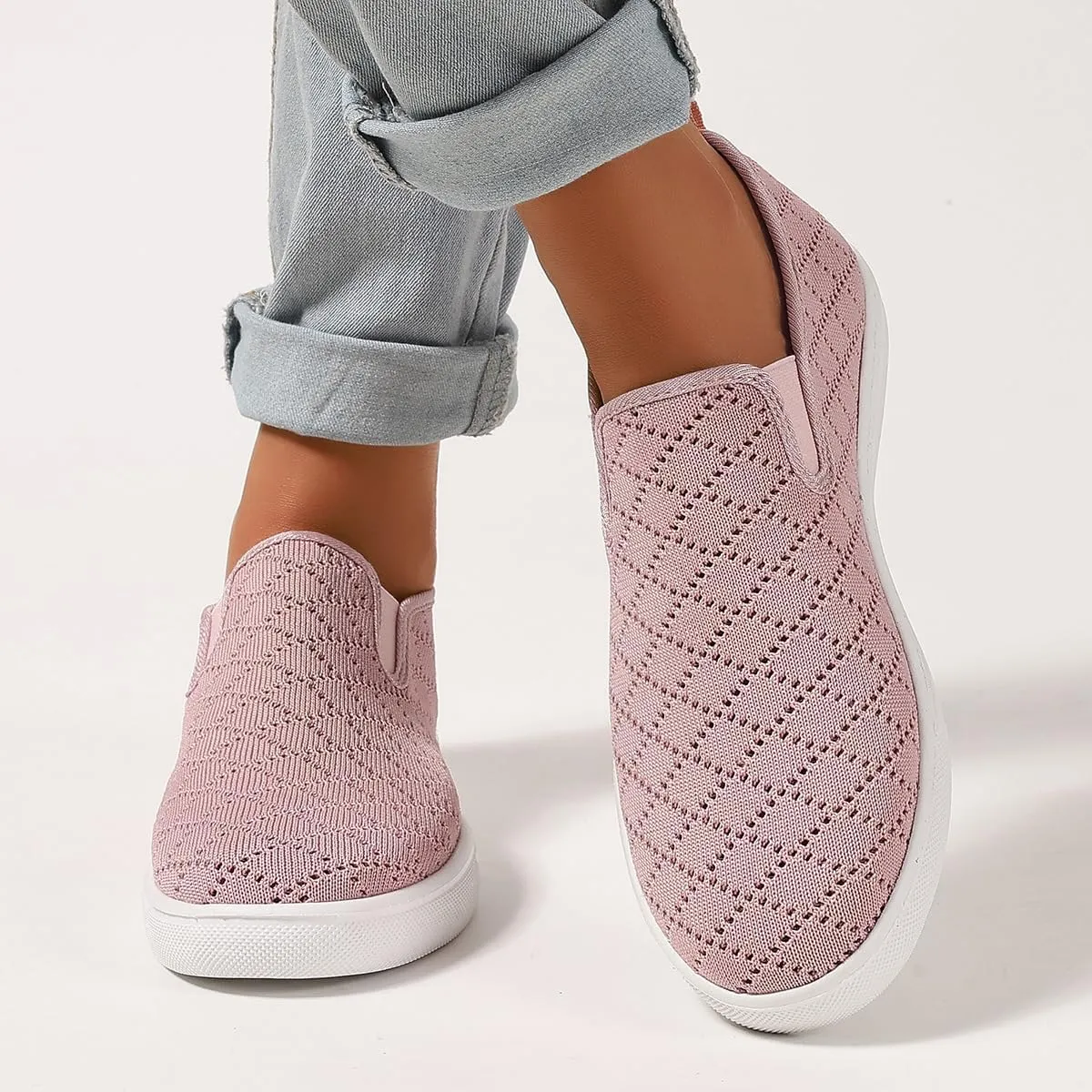 Women's Casual Slip On Sneaker Comfort Breathable Walking Loafer Flats Low Top Canvas Fashion Sneakers