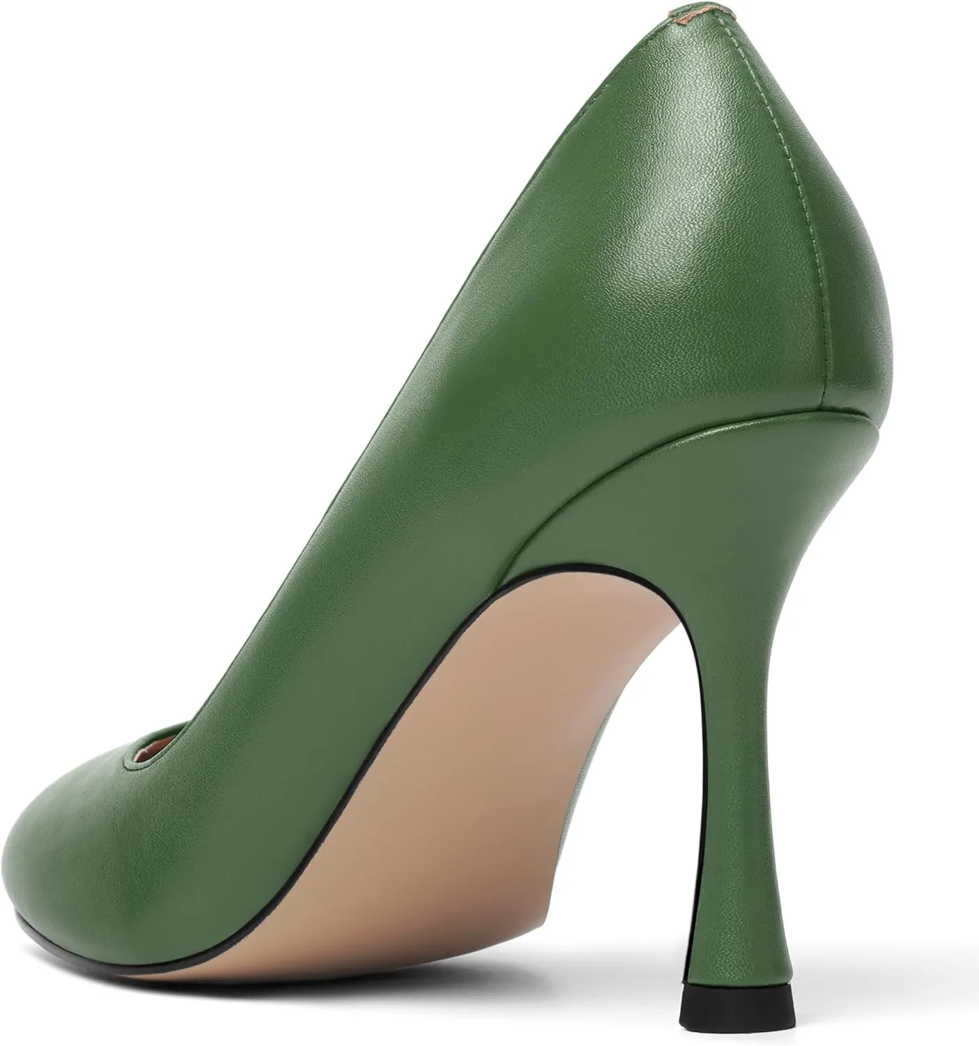 Womens Dress Round Toe Wedding Slip On Matte Stiletto High Heel Pumps Shoes 3.3 Inch