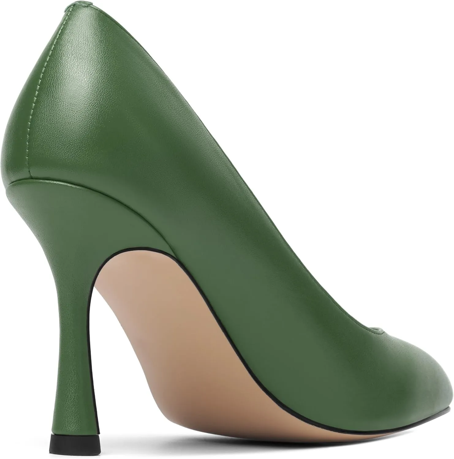 Womens Dress Round Toe Wedding Slip On Matte Stiletto High Heel Pumps Shoes 3.3 Inch