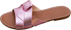Women's Dressy Flat Sandals Ladies' Casual And Fashionable Summer Flat Slippers One Line Breathable And Comfortable