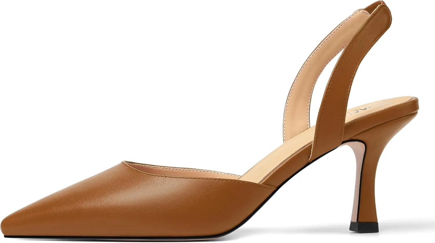 Womens Fashion Slip On Matte Slingback Pointed Toe Dating Spool High Heel Pumps Shoes 3 Inch