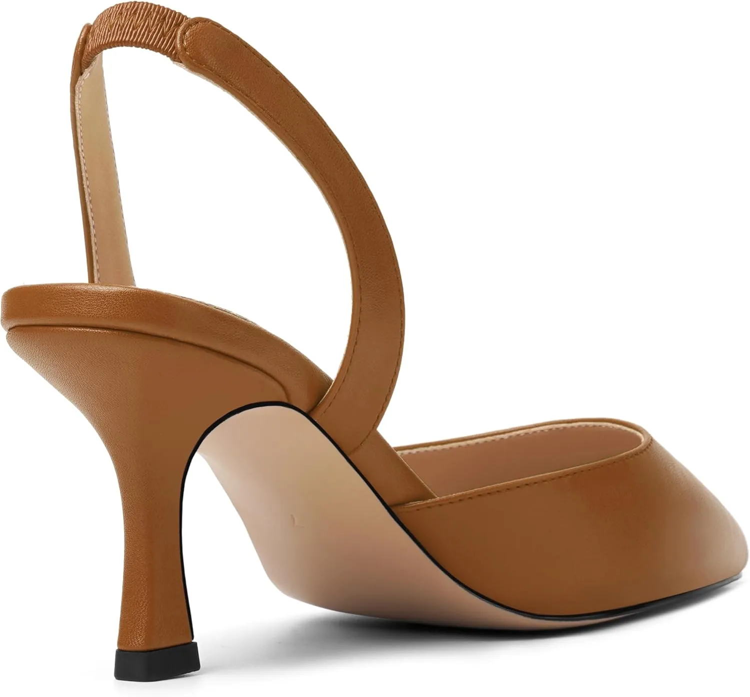 Womens Fashion Slip On Matte Slingback Pointed Toe Dating Spool High Heel Pumps Shoes 3 Inch