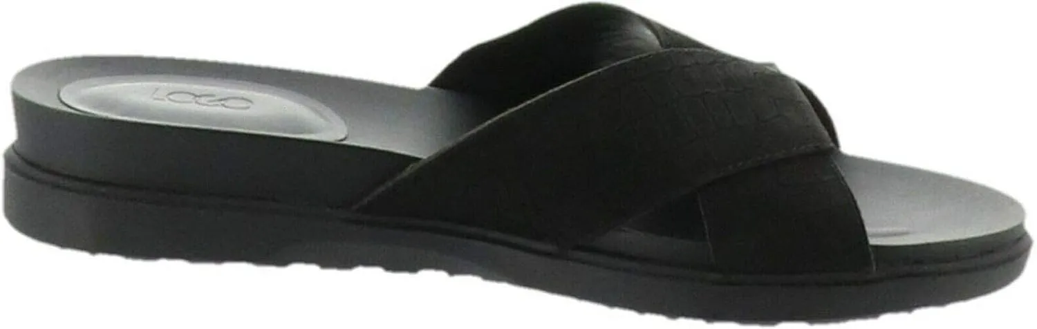 Womens Jill Leather Sandal Shoe, Black Croco, US 8