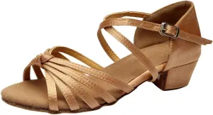 Women's Latin Dance Shoes Ballroom Practice Dance Heels Dressy Wedding Bride Sandals Prom Graduation Business Heels