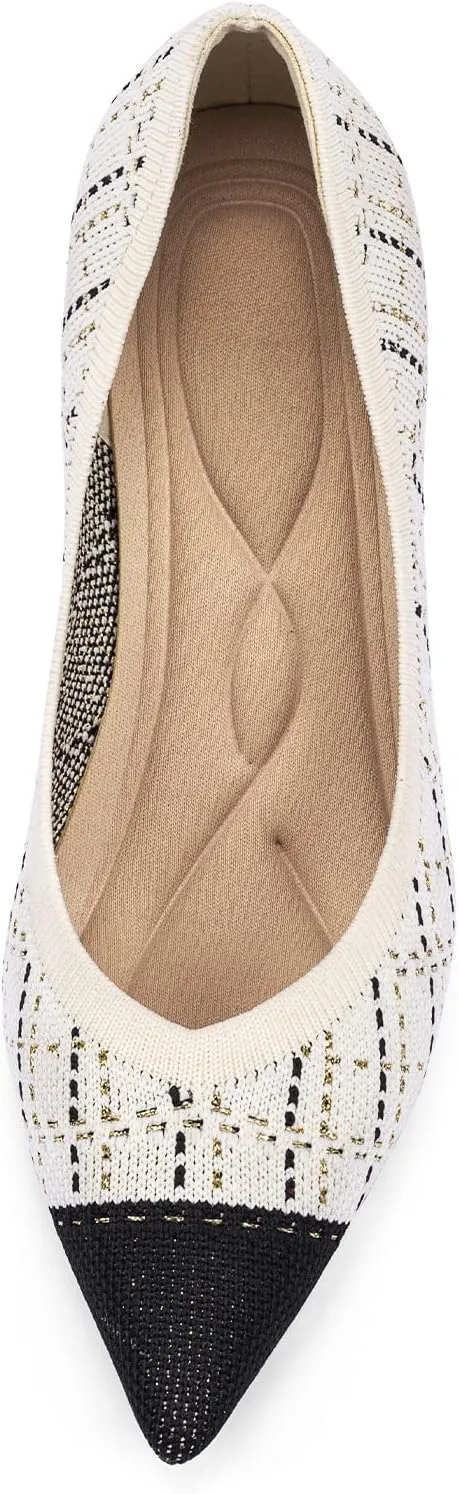 Womens Low Heel Pointed Toe Pump Shoes
