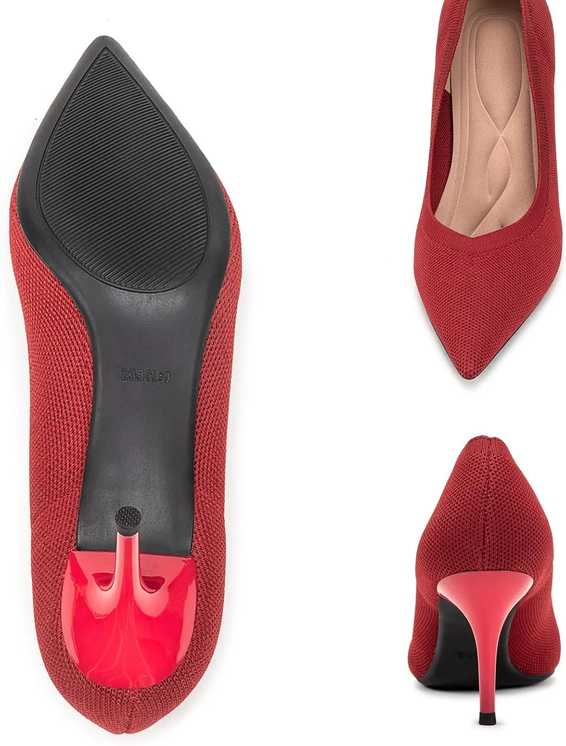 Womens Low Heel Pointed Toe Pump Shoes
