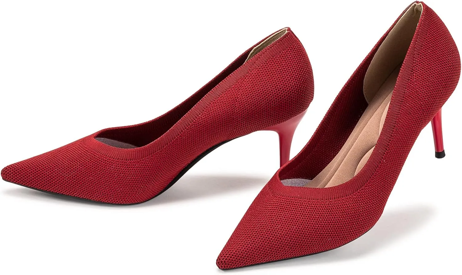 Womens Low Heel Pointed Toe Pump Shoes