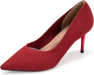 Womens Low Heel Pointed Toe Pump Shoes