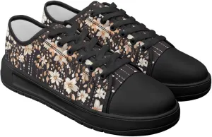 Womens Low Top Canvas Shoes Lace up Comfortable Sneakers Low-top Casual Tennis Walking Shoes SizeUS 6-13.5