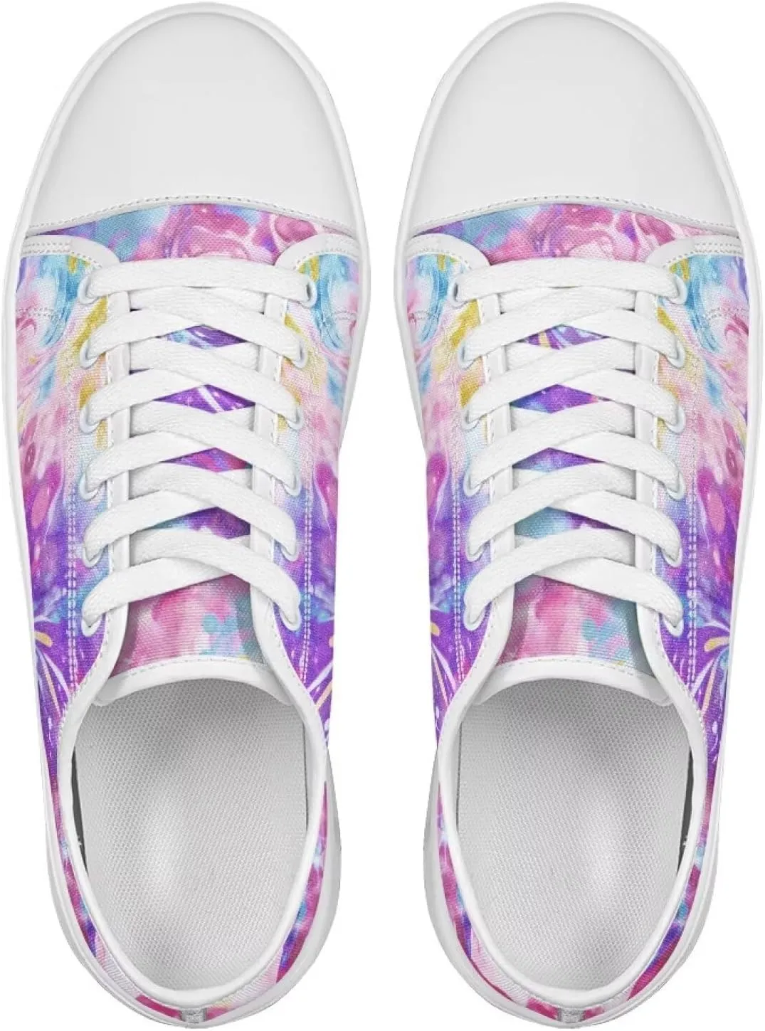 Womens Low Top Canvas Sneakers Lace-up Casual Tennis Walking Shoes for Everyday Wear SizeUS 6-13.5
