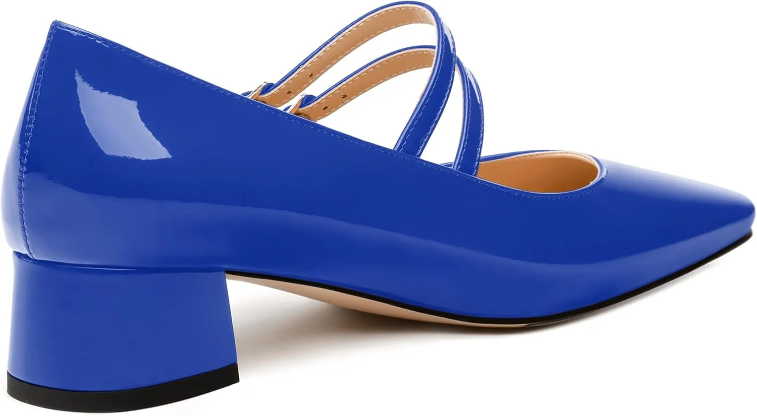 Womens Mary Jane Pumps, Square Toe Low Block Heel Pump Shoes for Women, Daily Comfort Mary Jane Pumps with Two Straps 1.3"