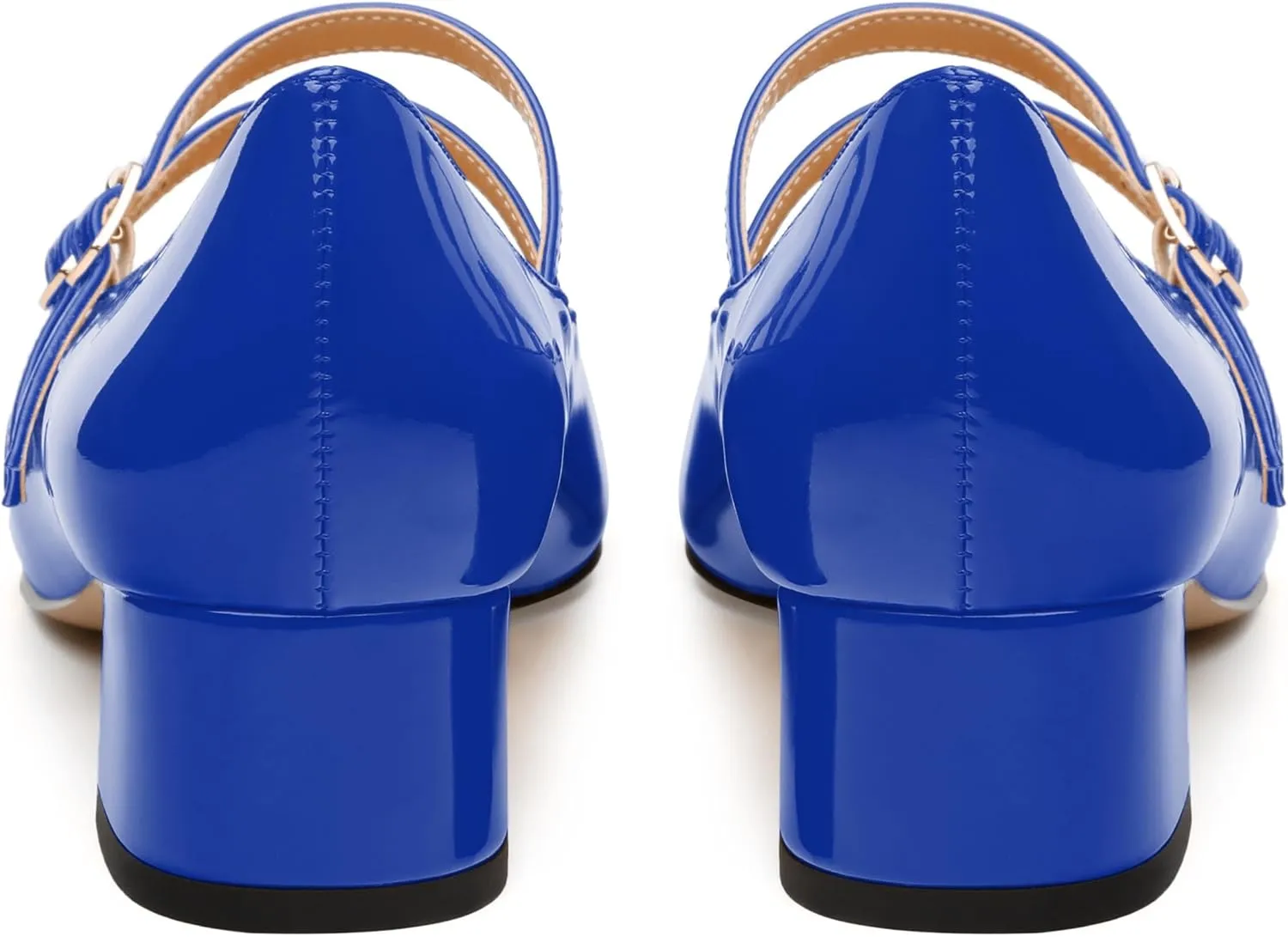 Womens Mary Jane Pumps, Square Toe Low Block Heel Pump Shoes for Women, Daily Comfort Mary Jane Pumps with Two Straps 1.3"