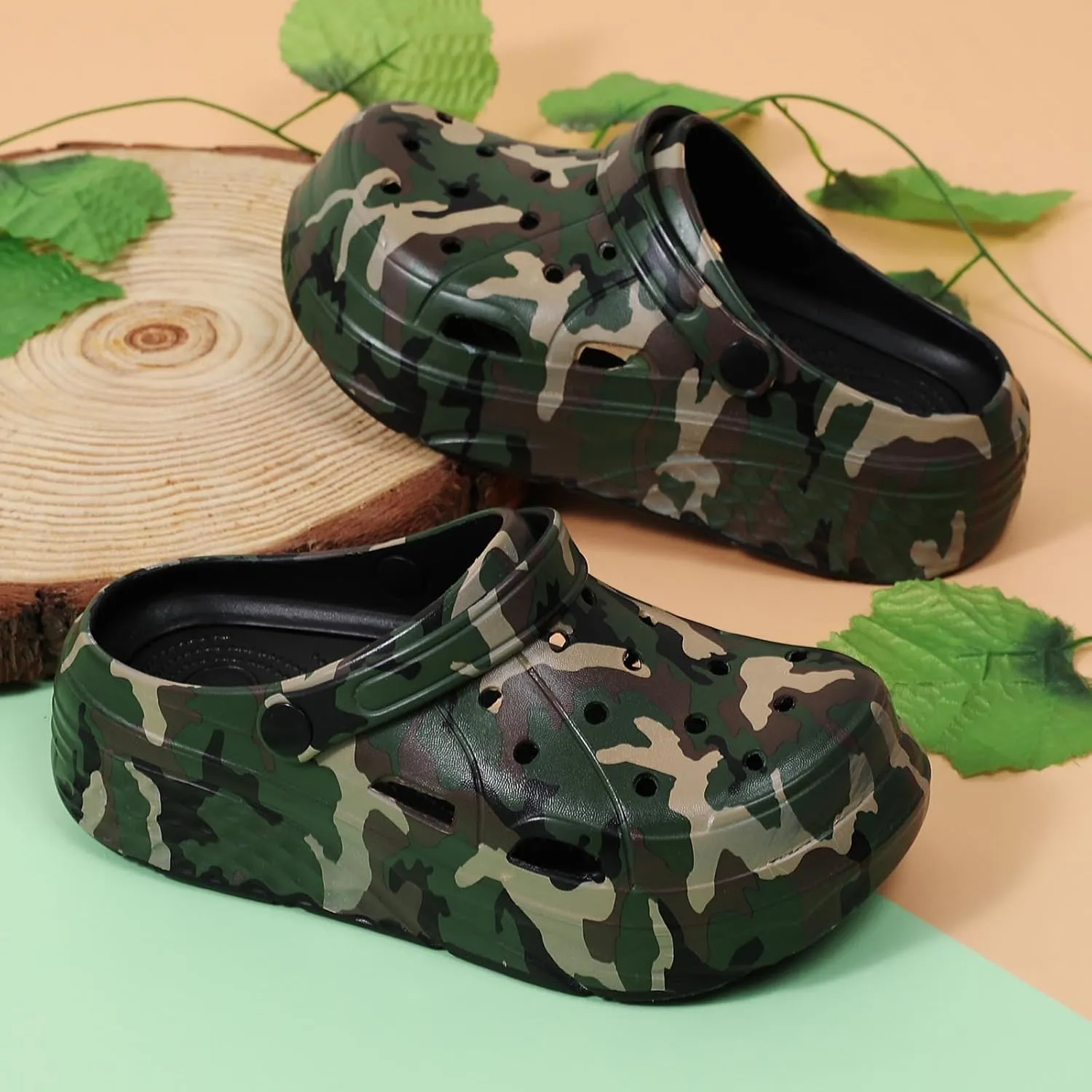 Women’s Platform Clogs Gardener Garden Shoes Hight Heels Mules Clog Slip on Wedge Sandals