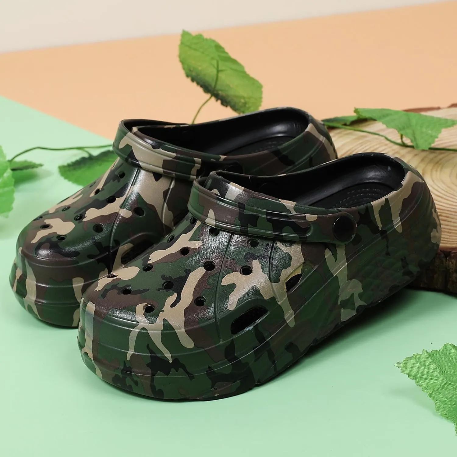 Women’s Platform Clogs Gardener Garden Shoes Hight Heels Mules Clog Slip on Wedge Sandals