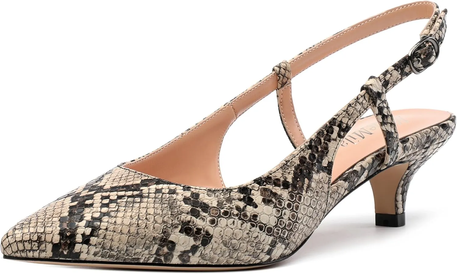 Women's Pumps, Pointed Toe Ankle Strap Heels Shoes for Women Fashion Solid Buckle Kitten Heel Pump