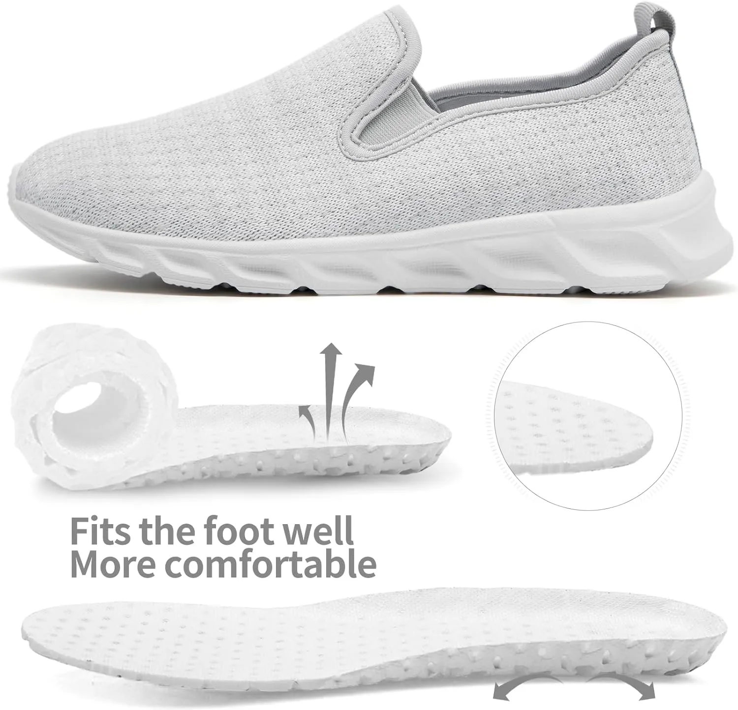 Womens Running Tennis Walking Gym Slip on Shoes Athletic Sneakers Workout Fitness Hiking Shoe