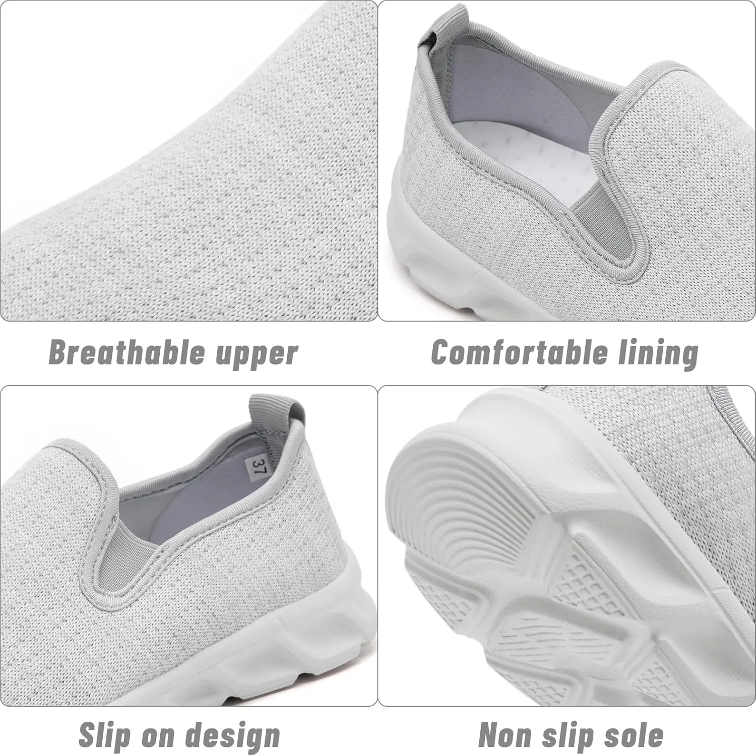 Womens Running Tennis Walking Gym Slip on Shoes Athletic Sneakers Workout Fitness Hiking Shoe