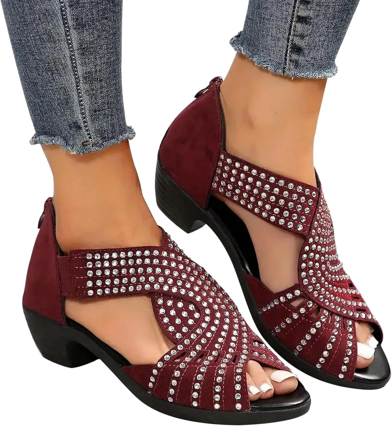 Womens Sandals Bachata Performance Dance Shoes Summer Sparkly Bling Bohemian Sandal Beach Sandals Orthopedic Sandal