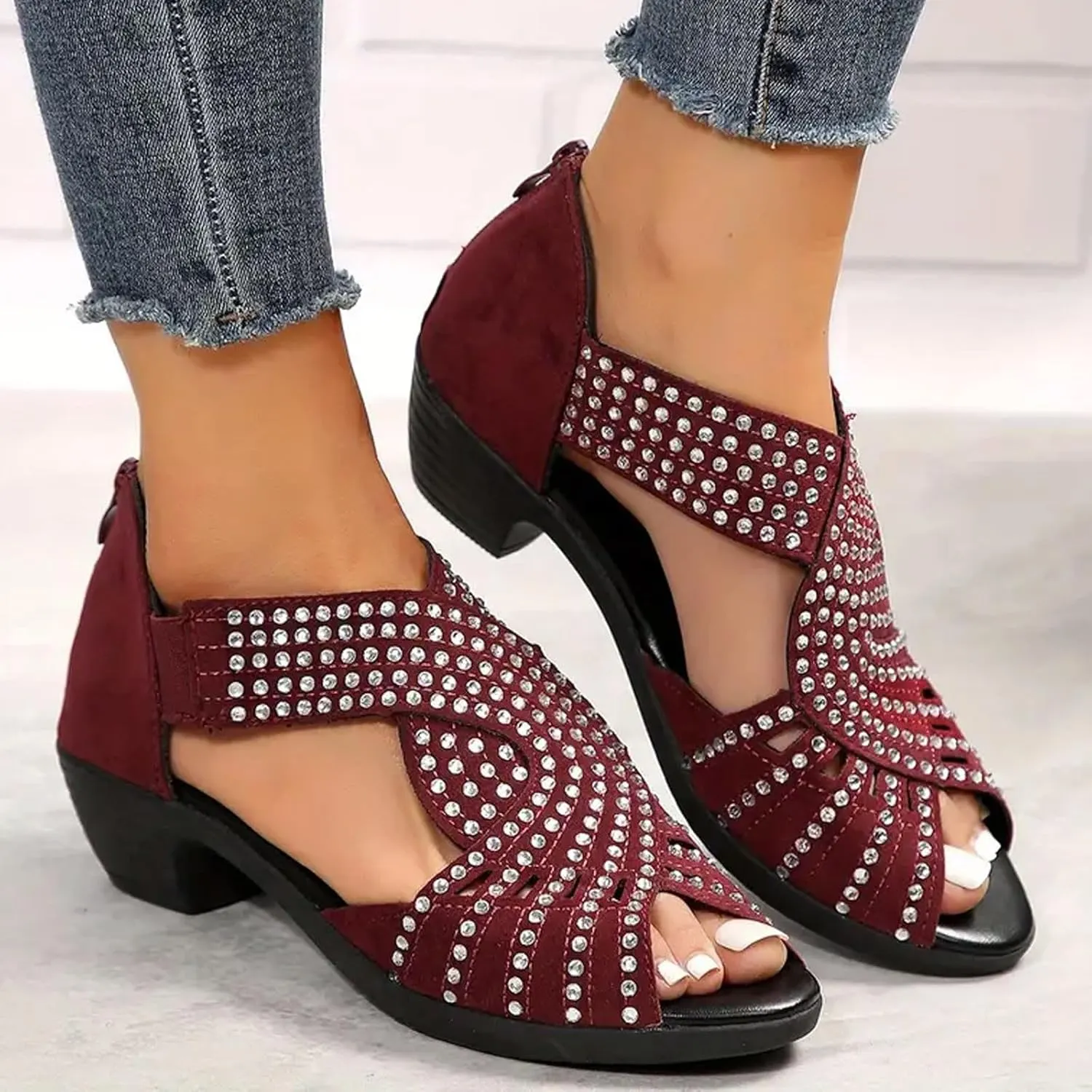 Womens Sandals Bachata Performance Dance Shoes Summer Sparkly Bling Bohemian Sandal Beach Sandals Orthopedic Sandal