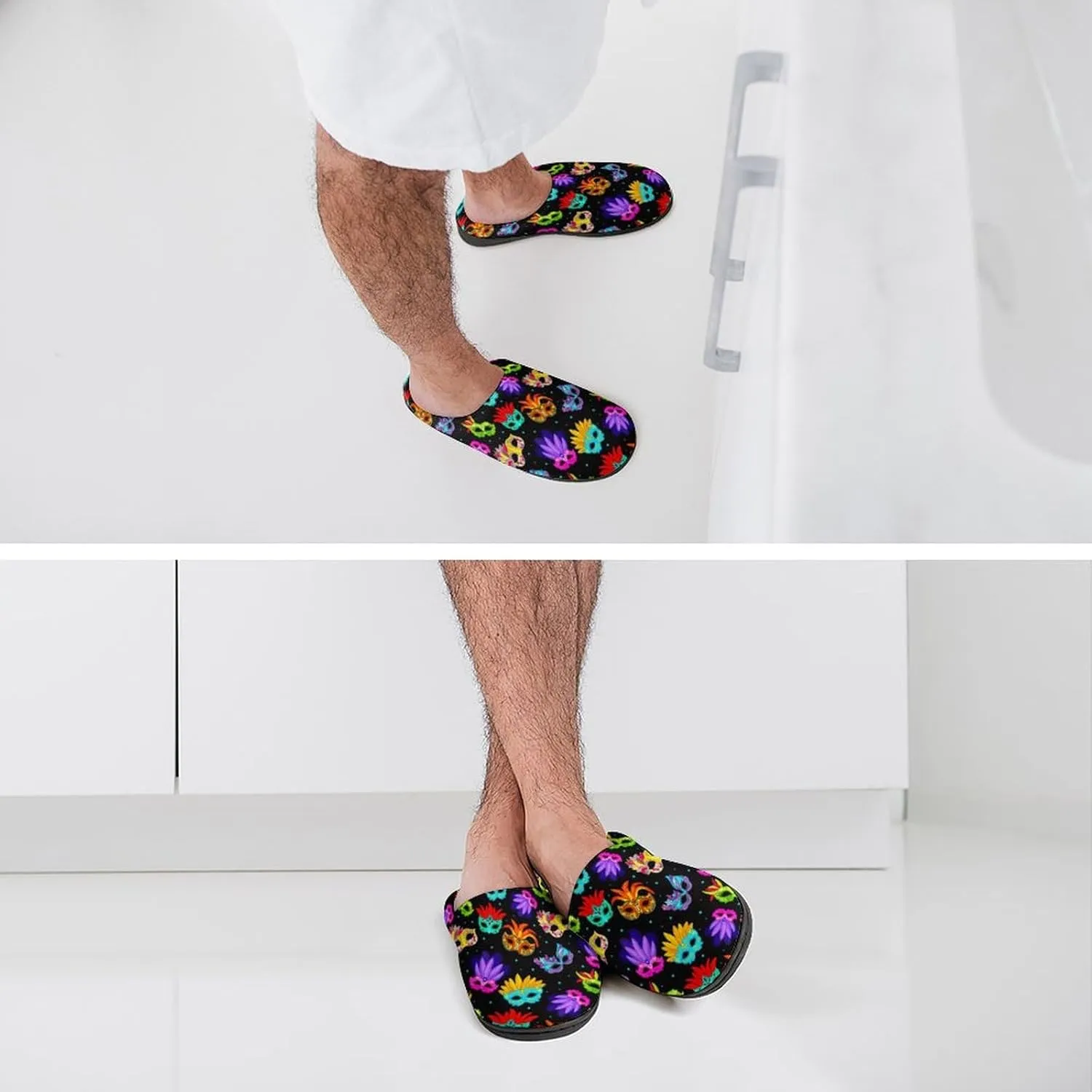Womens Slippers Soft Bedroom Slip-On Shoes Men's Halloween Cute Ghosts Slippers Cotton House Slippers Indoor Outdoor