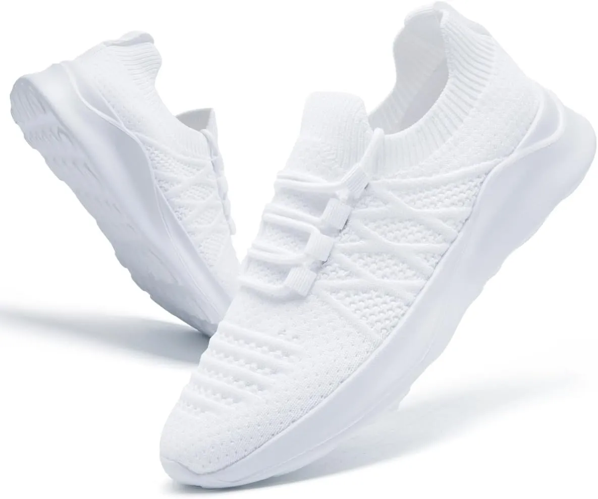 Womens Walking Shoes Tennis Slip On Sneakers Running Sport Workout Gym Shoes Athletic Non Slip Breathable Lightweight Fashion Casual Black US 6 to US 11.5