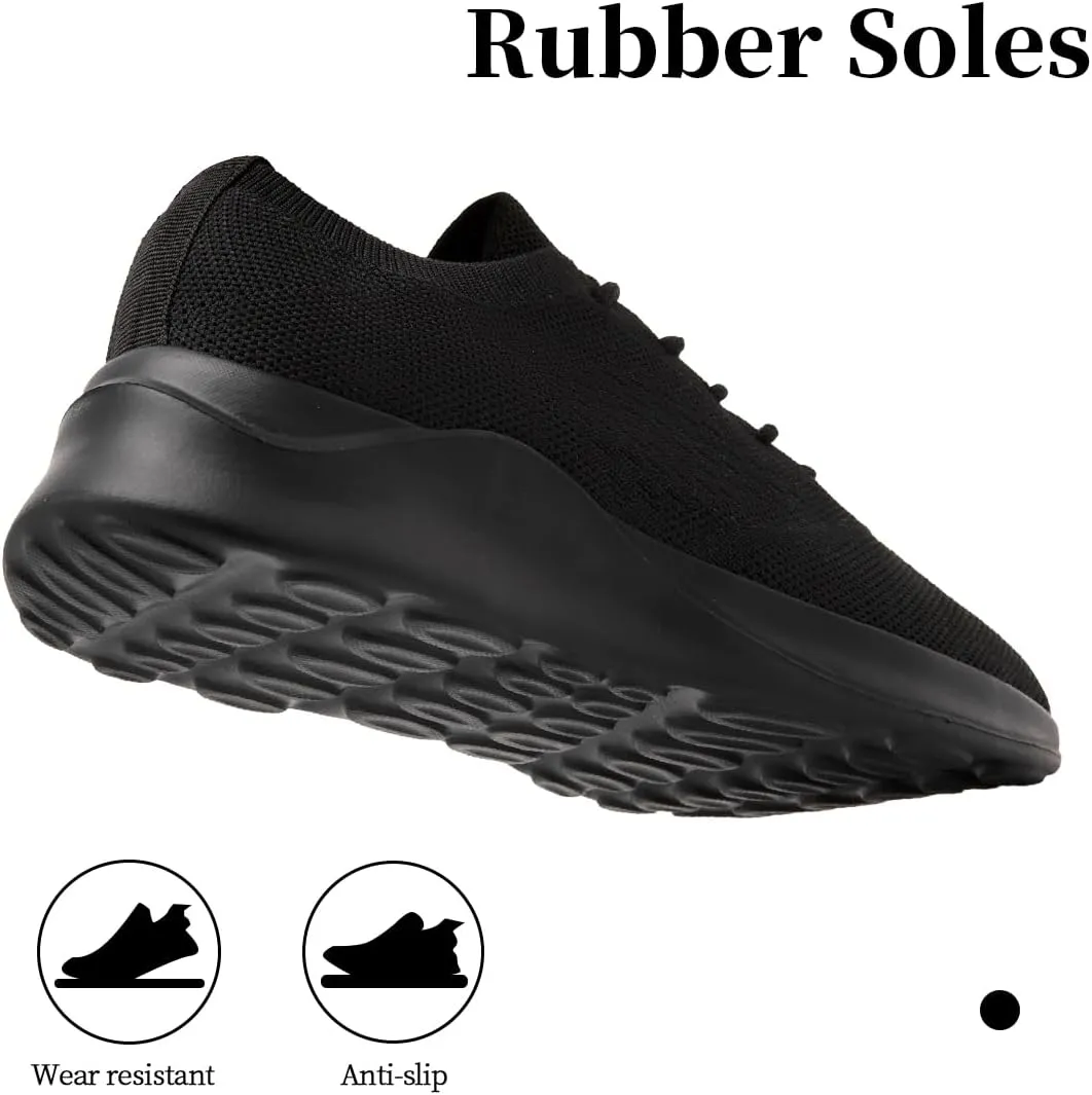 Womens Walking Shoes Tennis Slip On Sneakers Running Sport Workout Gym Shoes Athletic Non Slip Breathable Lightweight Fashion Casual Black US 6 to US 11.5